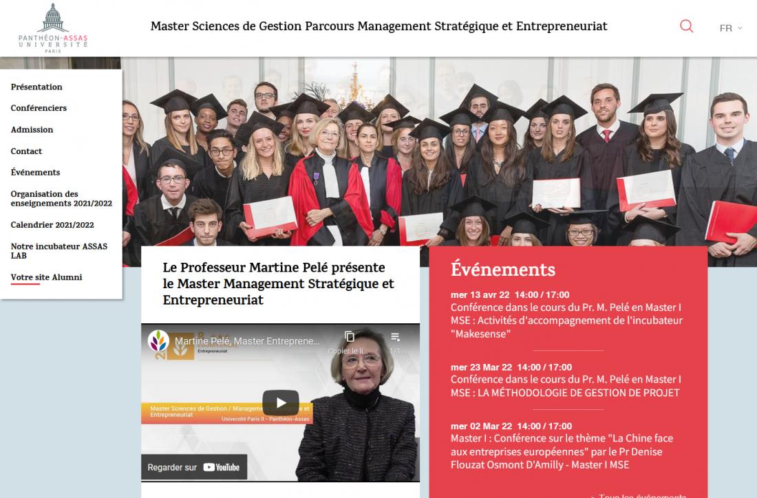 Master Sciences de Gestion Parcours Management Stratégique et Entrepreneuriat